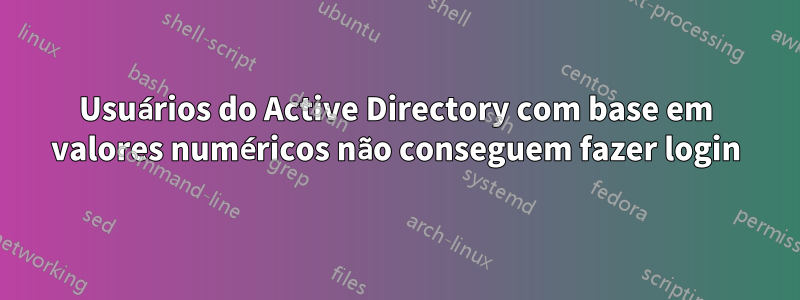 Usuários do Active Directory com base em valores numéricos não conseguem fazer login
