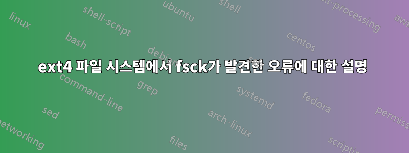 ext4 파일 시스템에서 fsck가 발견한 오류에 대한 설명