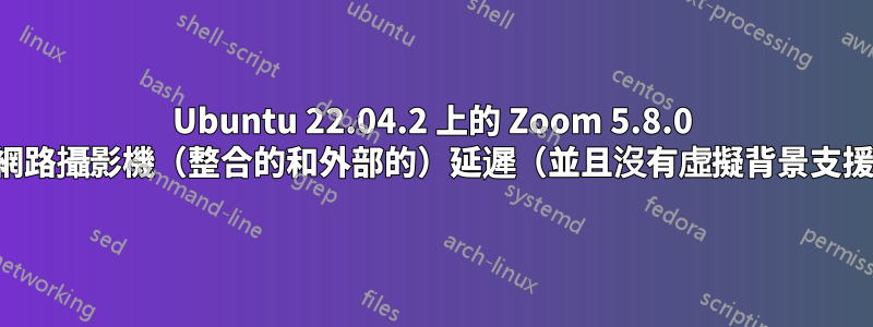 Ubuntu 22.04.2 上的 Zoom 5.8.0 中網路攝影機（整合的和外部的）延遲（並且沒有虛擬背景支援）
