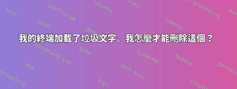 我的終端加載了垃圾文字。我怎麼才能刪除這個？ 