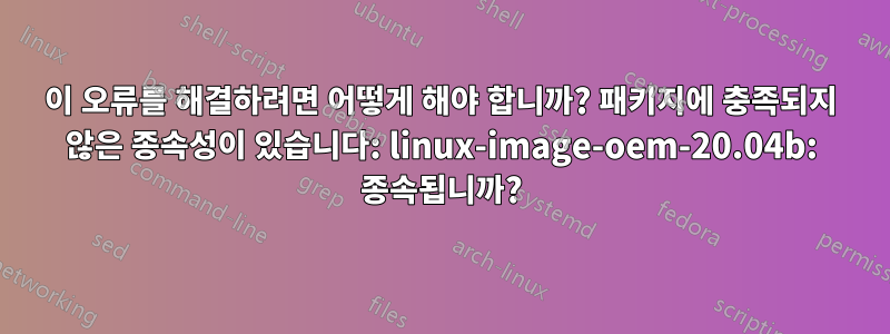 이 오류를 해결하려면 어떻게 해야 합니까? 패키지에 충족되지 않은 종속성이 있습니다: linux-image-oem-20.04b: 종속됩니까?