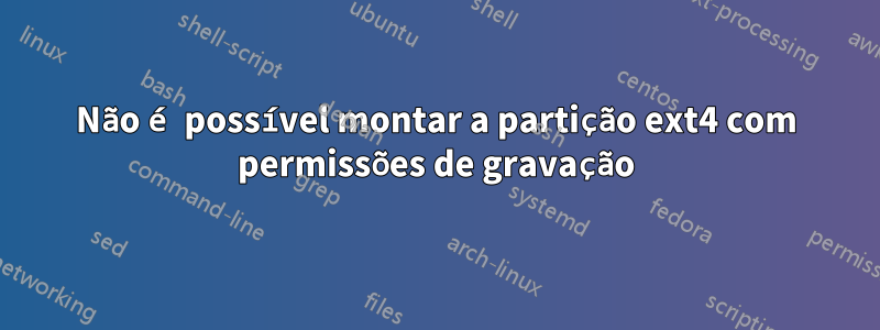 Não é possível montar a partição ext4 com permissões de gravação