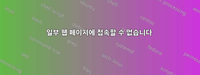 일부 웹 페이지에 접속할 수 없습니다