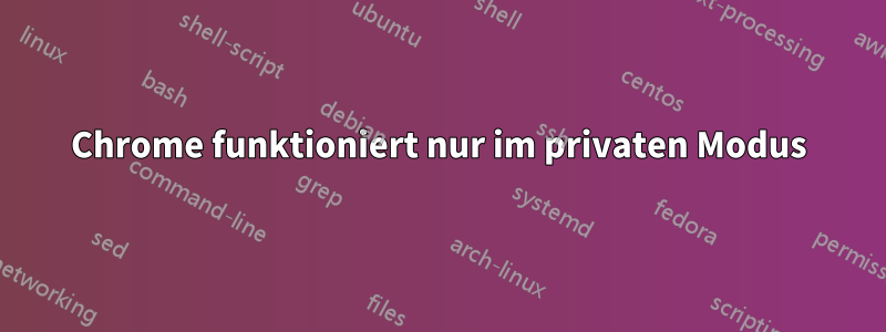 Chrome funktioniert nur im privaten Modus