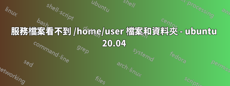 服務檔案看不到 /home/user 檔案和資料夾 - ubuntu 20.04