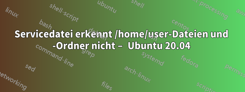 Servicedatei erkennt /home/user-Dateien und -Ordner nicht – Ubuntu 20.04