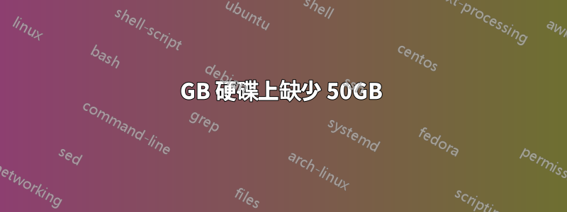 931GB 硬碟上缺少 50GB