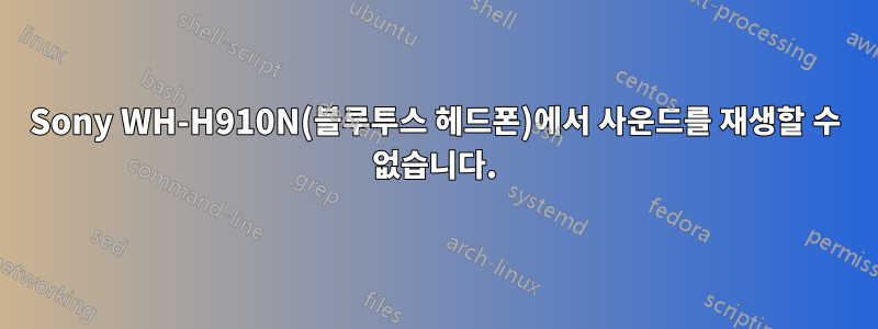 Sony WH-H910N(블루투스 헤드폰)에서 사운드를 재생할 수 없습니다.