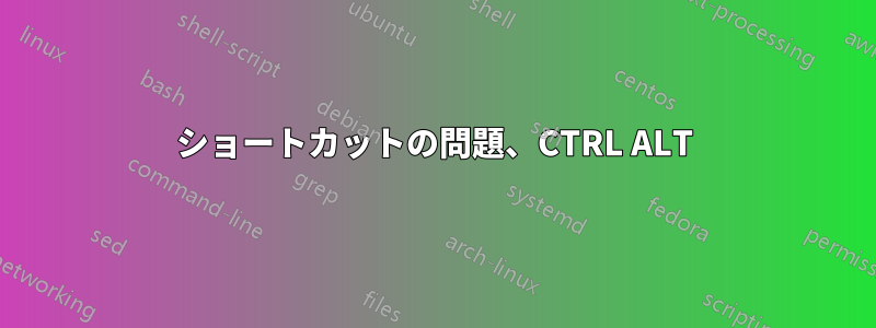 ショートカットの問題、CTRL ALT