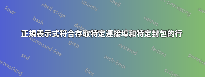 正規表示式符合存取特定連接埠和特定封包的行