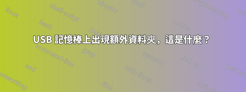 USB 記憶棒上出現額外資料夾，這是什麼？