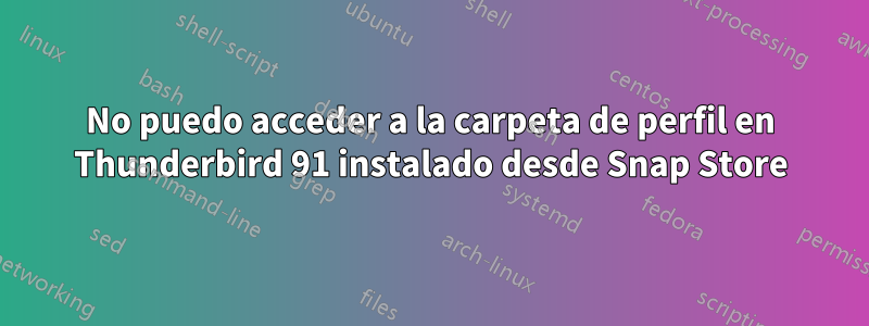 No puedo acceder a la carpeta de perfil en Thunderbird 91 instalado desde Snap Store