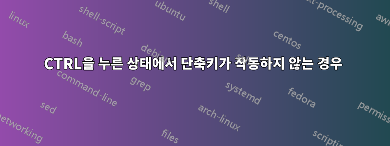 CTRL을 누른 상태에서 단축키가 작동하지 않는 경우
