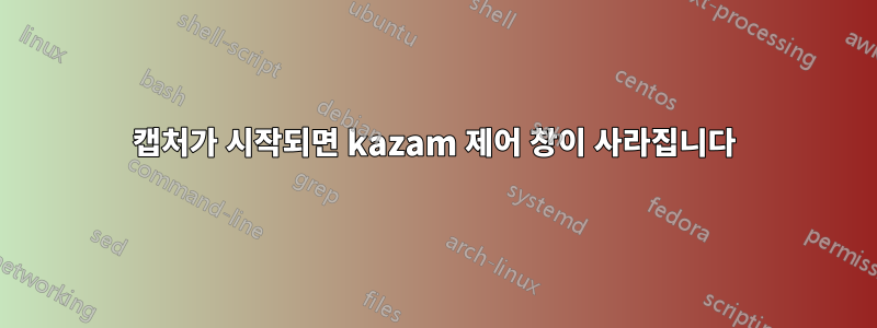 캡처가 시작되면 kazam 제어 창이 사라집니다