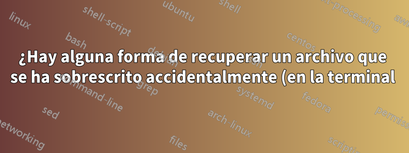 ¿Hay alguna forma de recuperar un archivo que se ha sobrescrito accidentalmente (en la terminal)?