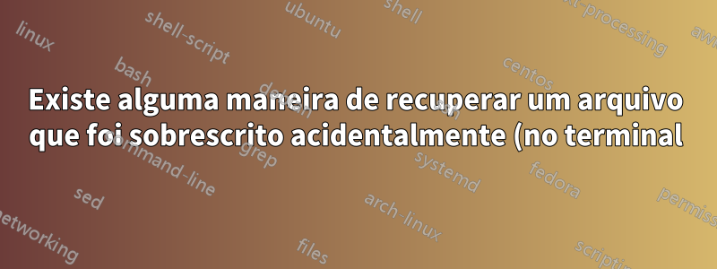 Existe alguma maneira de recuperar um arquivo que foi sobrescrito acidentalmente (no terminal)?