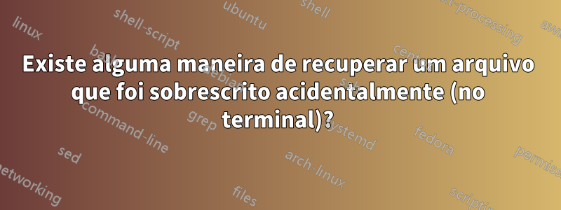 Existe alguma maneira de recuperar um arquivo que foi sobrescrito acidentalmente (no terminal)?