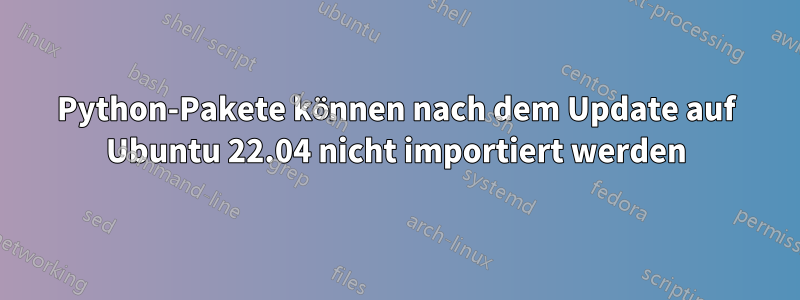 Python-Pakete können nach dem Update auf Ubuntu 22.04 nicht importiert werden