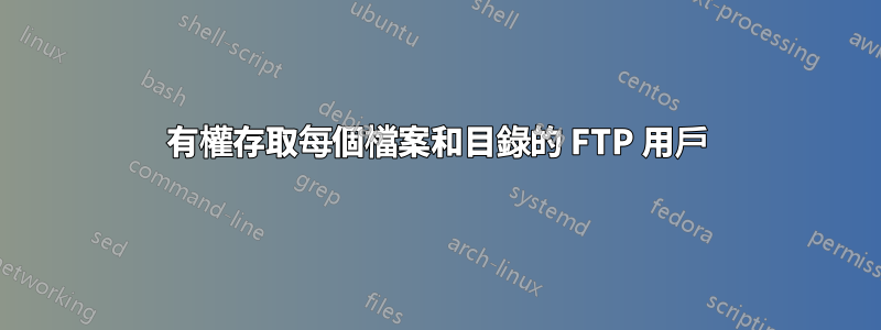 有權存取每個檔案和目錄的 FTP 用戶