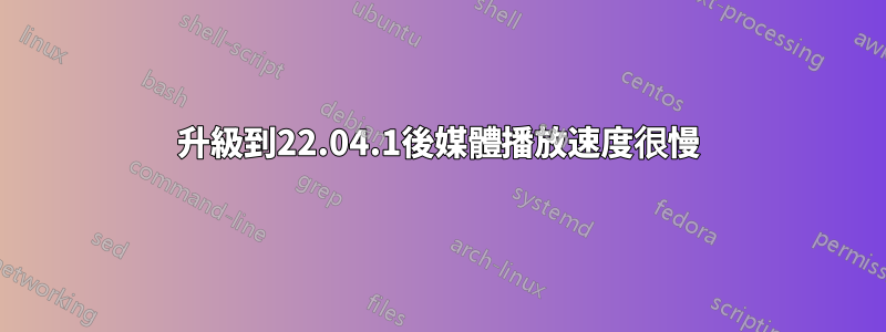 升級到22.04.1後媒體播放速度很慢