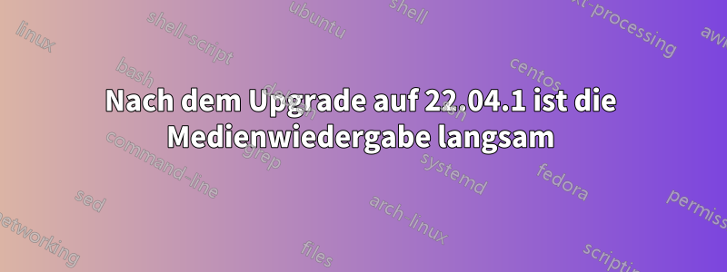 Nach dem Upgrade auf 22.04.1 ist die Medienwiedergabe langsam