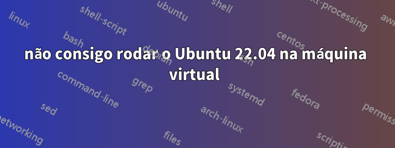 não consigo rodar o Ubuntu 22.04 na máquina virtual 