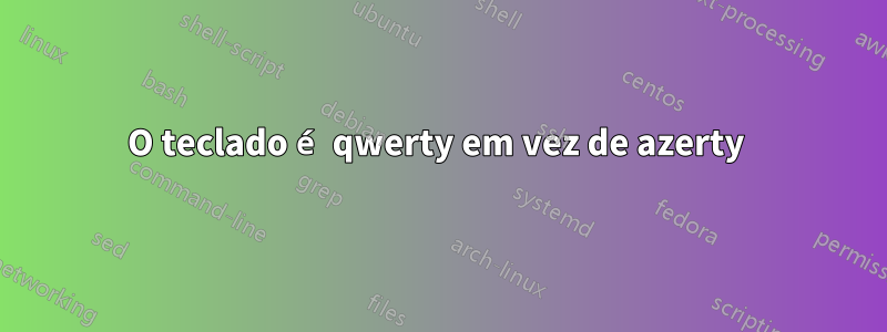O teclado é qwerty em vez de azerty