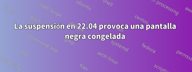 La suspensión en 22.04 provoca una pantalla negra congelada