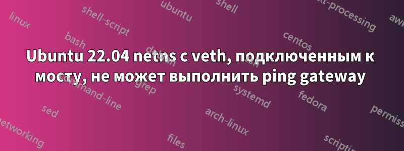 Ubuntu 22.04 netns с veth, подключенным к мосту, не может выполнить ping gateway