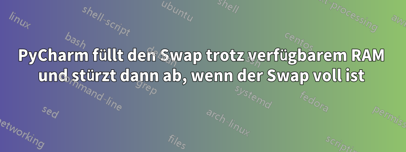 PyCharm füllt den Swap trotz verfügbarem RAM und stürzt dann ab, wenn der Swap voll ist