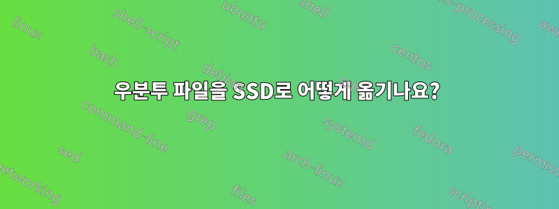 우분투 파일을 SSD로 어떻게 옮기나요?