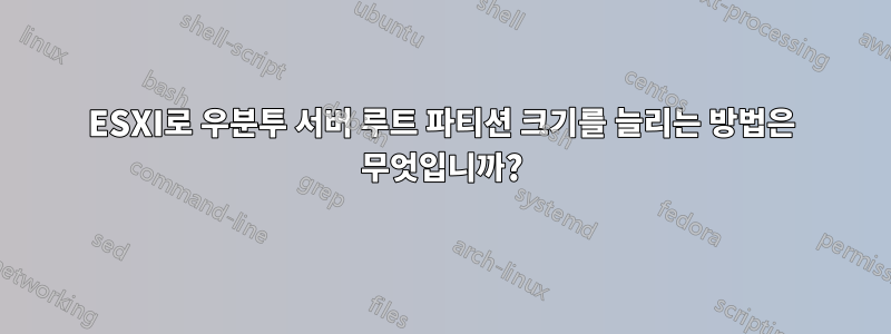 ESXI로 우분투 서버 루트 파티션 크기를 늘리는 방법은 무엇입니까?