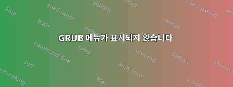 GRUB 메뉴가 표시되지 않습니다