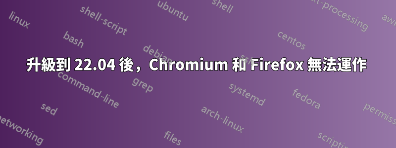 升級到 22.04 後，Chromium 和 Firefox 無法運作