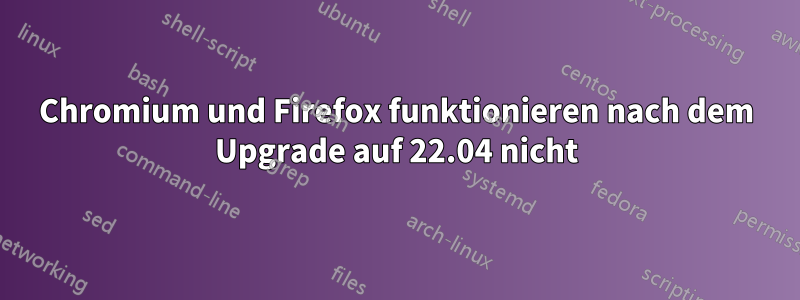 Chromium und Firefox funktionieren nach dem Upgrade auf 22.04 nicht