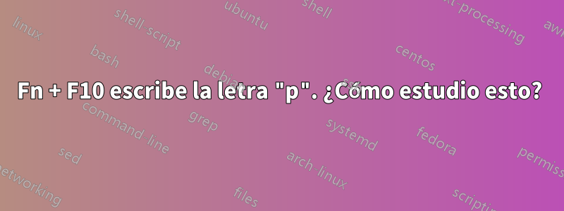 Fn + F10 escribe la letra "p". ¿Cómo estudio esto?