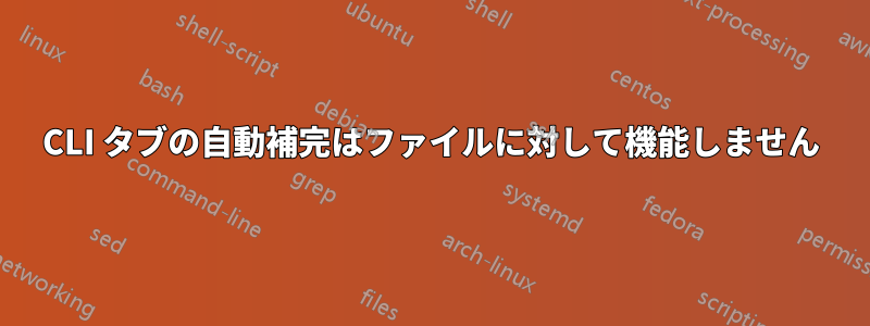 CLI タブの自動補完はファイルに対して機能しません