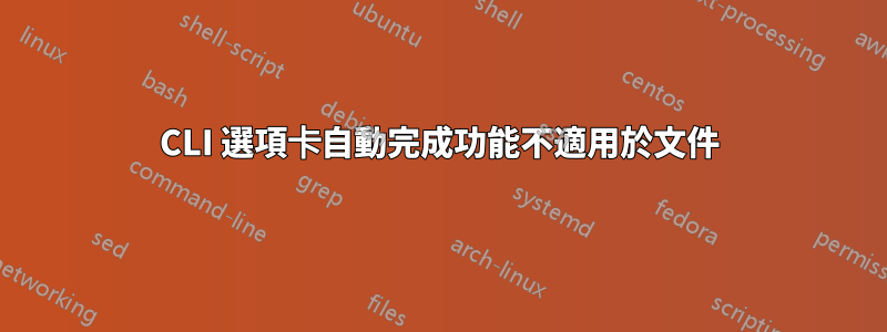 CLI 選項卡自動完成功能不適用於文件