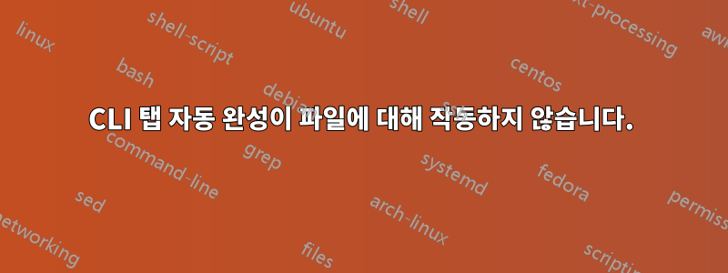 CLI 탭 자동 완성이 파일에 대해 작동하지 않습니다.