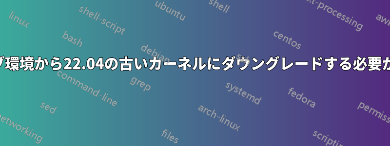 ライブ環境から22.04の古いカーネルにダウングレードする必要がある