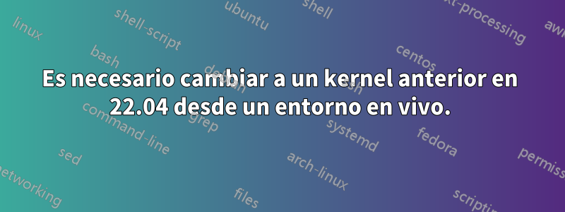 Es necesario cambiar a un kernel anterior en 22.04 desde un entorno en vivo.