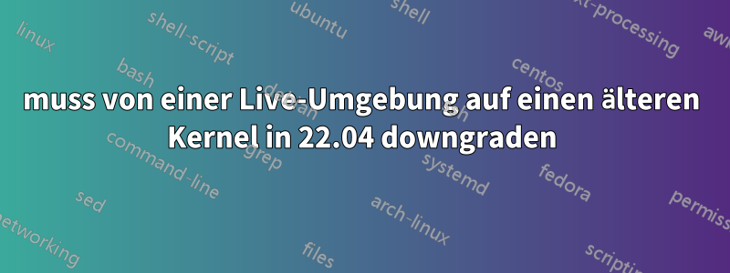 muss von einer Live-Umgebung auf einen älteren Kernel in 22.04 downgraden