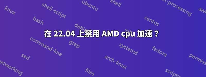 在 22.04 上禁用 AMD cpu 加速？