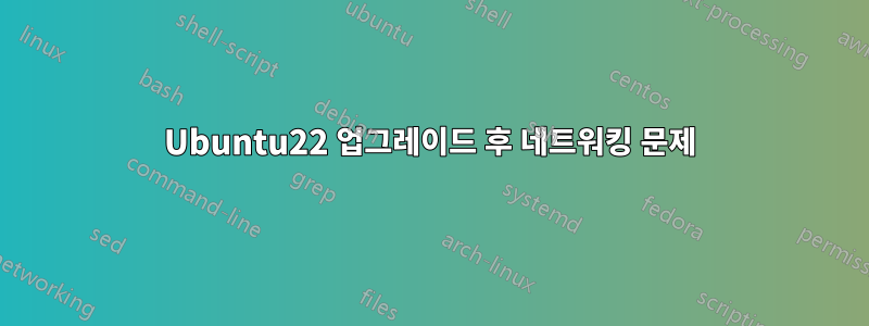 Ubuntu22 업그레이드 후 네트워킹 문제