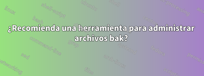 ¿Recomienda una herramienta para administrar archivos bak?