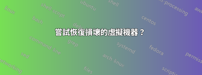 嘗試恢復損壞的虛擬機器？