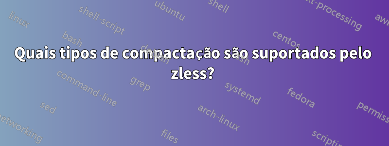 Quais tipos de compactação são suportados pelo zless?