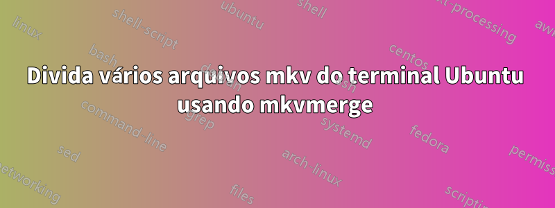 Divida vários arquivos mkv do terminal Ubuntu usando mkvmerge