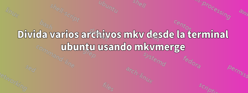 Divida varios archivos mkv desde la terminal ubuntu usando mkvmerge