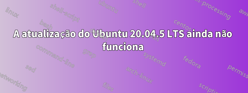 A atualização do Ubuntu 20.04.5 LTS ainda não funciona